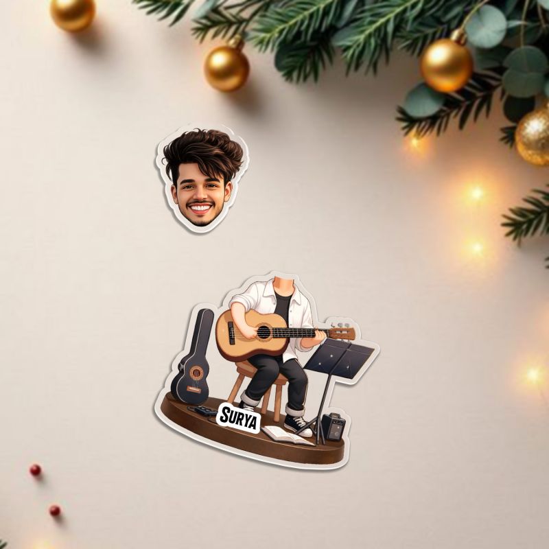 Personalized Music Theme Bobblehead Caricature with Shaking Head Unique Car Dashboard Decor Gift for Musicians, Singers & Music Lovers